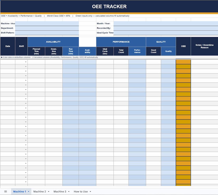 OEE Tracker preview