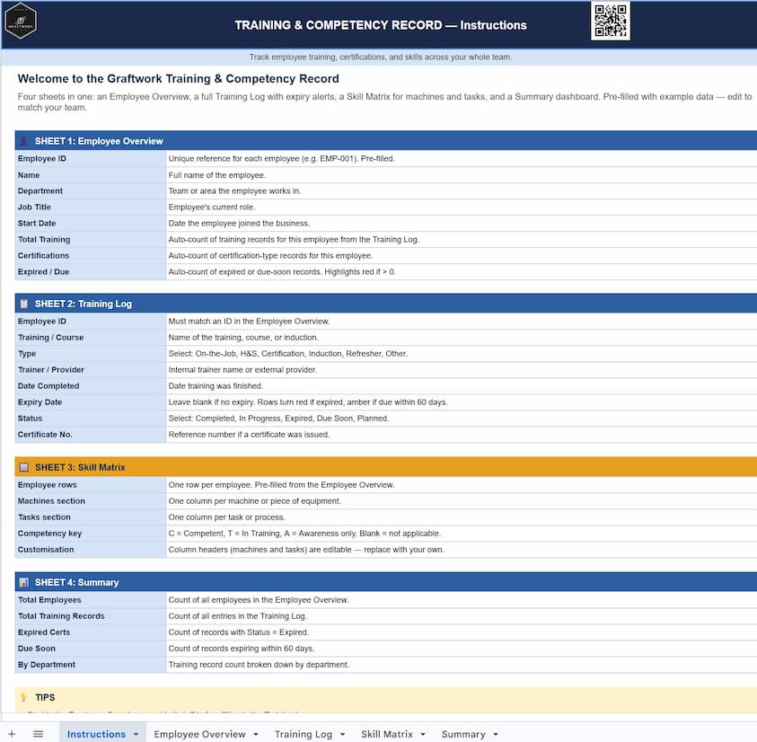 Training & Competency Record preview